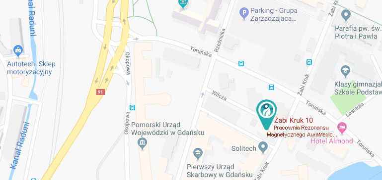 mapa dojazdu do Aura Medic Gdańsk